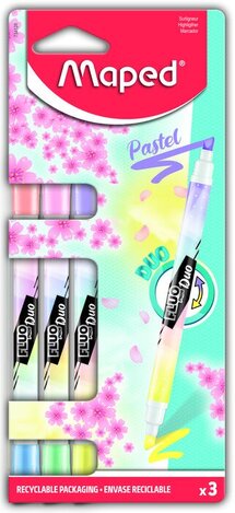 MAPED ΜΑΡΚΑΔΟΡΟΙ ΥΠΟΓΡΑΜΜΙΣΗΣ DUO PASTEL 3τεμ 734128