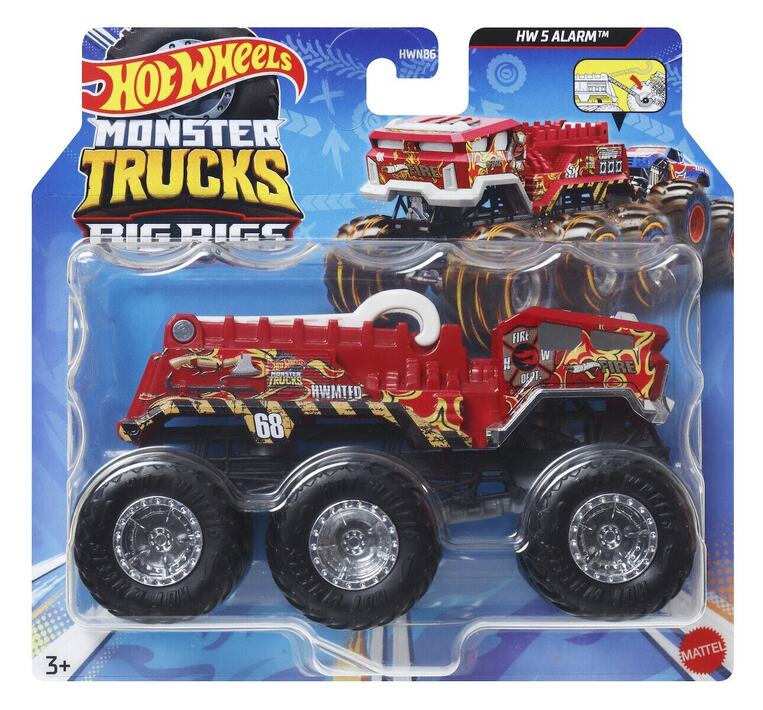 MATTEL HOT WHEELS MONSTER TRUCKS BIG RIGS 5 ALARM ΝΤΑΛΙΚΑ ΜΕ 6 ΡΟΔΕΣ HWN86 / HWN94