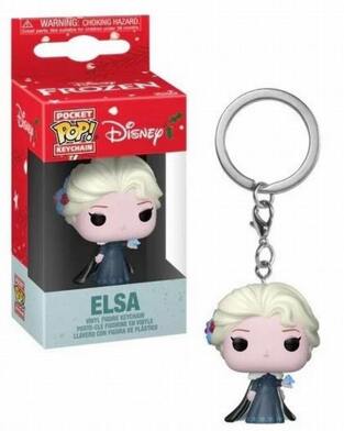 FUNKO POCKET POP PRINCESS HOLIDAY ELSA VINYL FIGURE KEYCHAIN