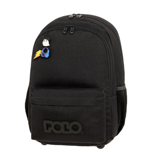 POLO ΣΧΟΛΙΚΗ ΤΣΑΝΤΑ ΣΑΚΙΔΙΟ ΠΛΑΤΗΣ ΔΗΜΟΤΙΚΟΥ PINS ΜΑΥΡΗ 901059 2000