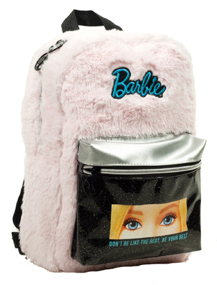 GIM ΤΣΑΝΤΑ ΣΑΚΙΔΙΟ ΝΗΠΙΑΓΩΓΕΙΟΥ BARBIE FUR FASHION ΡΟΖ ΜΑΥΡΟ ΓΟΥΝΙΝΟ ΜΕΤΑΛΙΖΕ 34965053