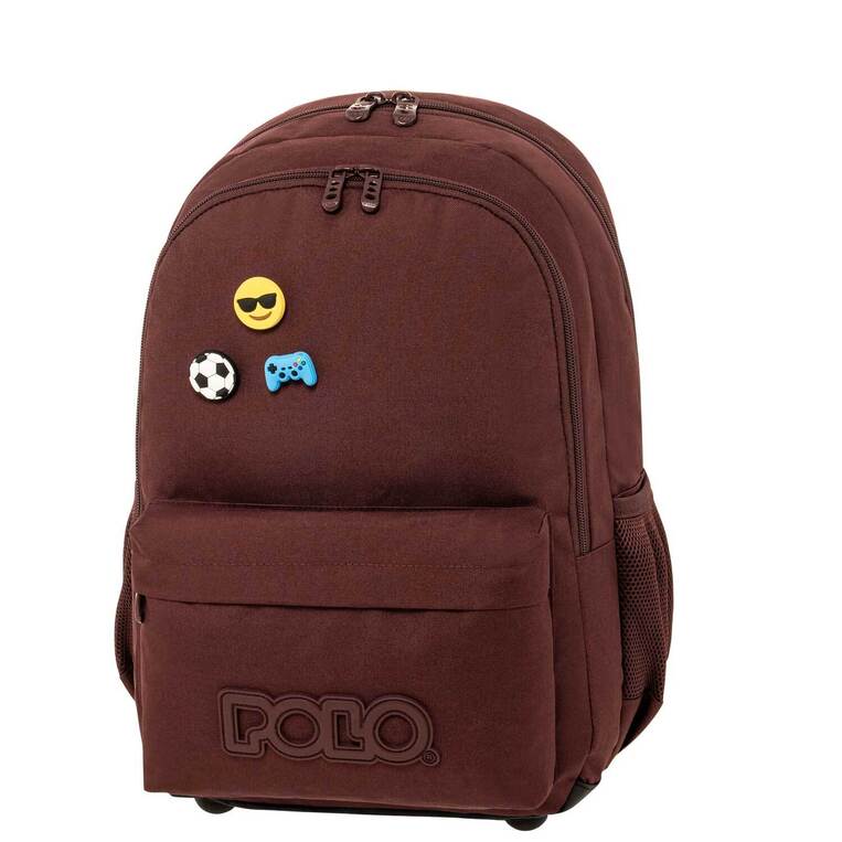 POLO ΣΧΟΛΙΚΗ ΤΣΑΝΤΑ ΣΑΚΙΔΙΟ ΠΛΑΤΗΣ ΔΗΜΟΤΙΚΟΥ PINS ΜΠΟΡΝΤΟ 901059 3400