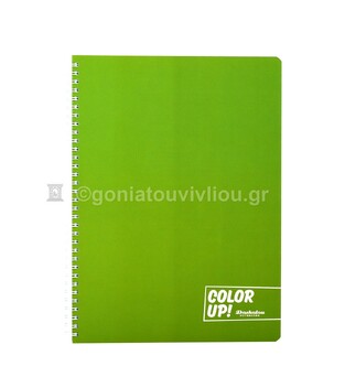 DASKALOU ΤΕΤΡΑΔΙΟ ΣΠΙΡΑΛ A4 (21x29,7cm) 3 ΘΕΜΑΤΩΝ 90φ COLOR UP ΠΡΑΣΙΝΟ (SOFT TOUCH ΕΞΩΦΥΛΛΟ)