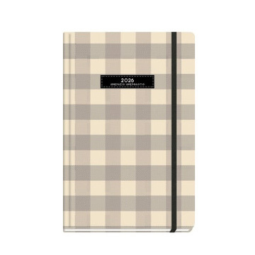 2026 ΗΜΕΡΟΛΟΓΙΟ ΗΜΕΡΗΣΙΟ ΛΕΥΚΟ 11x17cm PLAID ΚΑΡΟ ΜΠΕΖ ΜΕ ΕΥΡΕΤΗΡΙΟ ΜΗΝΩΝ ΚΑΙ ΛΑΣΤΙΧΟ ΗΒ 833192 (THE WRITING FIELDS) (7410066)