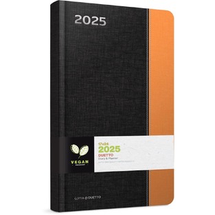 2025 ΗΜΕΡΟΛΟΓΙΟ ΗΜΕΡΗΣΙΟ 13x21cm DUETTO ΜΑΥΡΟ / ΠΟΡΤΟΚΑΛΙ 625111384 (UNIPAP)