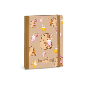 LEBEZ ΣΗΜΕΙΩΜΑΤΑΡΙΟ ΒΙΒΛΙΟΔΕΤΗΜΕΝΟ ΜΕ ΛΑΣΤΙΧΟ A6 10,5x14,8cm 80φ ΜΕ ΤΕΛΕΙΕΣ CAPYBARA ΚΑΦΕ