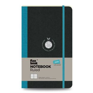 FLEXBOOK GLOBAL NOTEBOOK 13x21cm RULED 192 PAGES IVORY ΣΗΜΕΙΩΜΑΤΑΡΙΟ ΜΠΛΕ ΤΥΡΚΟΥΑΖ ΛΙΝΟΔΕΤΟ ΜΕ ΛΑΣΤΙΧΟ ΜΕ ΓΡΑΜΜΕΣ 2100062 (THE WRITING FIELDS)
