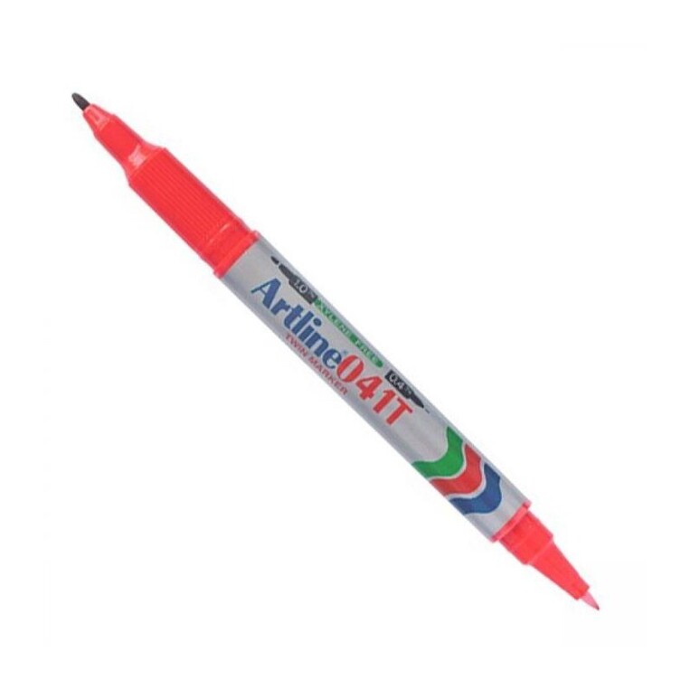 ARTLINE 041T TWIN MARKER ΑΝΕΞΙΤΗΛΟΣ ΜΑΡΚΑΔΟΡΟΣ ΚΟΚΚΙΝΟΣ ΜΕ ΔΙΠΛΗ ΜΥΤΗ ΔΩΔ 12 (πακέτο των 12)