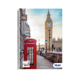 SKAG ΤΕΤΡΑΔΙΟ ΣΠΙΡΑΛ A4 (21x29,7cm) 4 ΘΕΜΑΤΩΝ 120φ UNIVERSITY FUN BIG BEN 300391