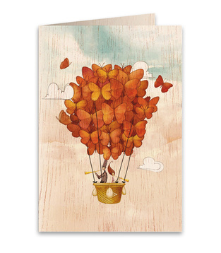 COZYWOOD ΕΥΧΕΤΗΡΙΑ ΞΥΛΙΝΗ ΚΑΡΤΑ 11,4x16,2cm ΜΑΖΙ ΣΤΟΝ ΟΥΡΑΝΟ ΑΕΡΟΣΤΑΤΟ 288