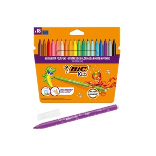 BIC KIDS ΜΑΡΚΑΔΟΡΟΙ ΖΩΓΡΑΦΙΚΗΣ ΛΕΠΤΟΙ 18 ΧΡΩΜΑΤΑ KID COULEUR 937508