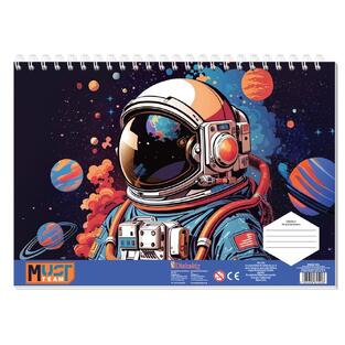 MUST TEAM ΜΠΛΟΚ ΖΩΓΡΑΦΙΚΗΣ 23x33cm 40φ ΜΕ ΣΤΕΝΣΙΛ ΚΑΙ ΑΥΤΟΚΟΛΛΗΤΑ ΑΣΤΡΟΝΑΥΤΗΣ 587405