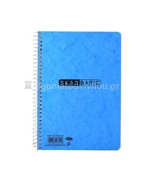 SKAG ΤΕΤΡΑΔΙΟ ΣΠΙΡΑΛ 17x25cm 3 ΘΕΜΑΤΩΝ 90φ BASIC ΓΑΛΑΖΙΟ 8003
