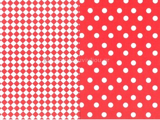 SKAG ZAZOO ΧΑΡΤΟΝΙ 50x70cm 230gr ΔΙΠΛΗΣ ΟΨΗΣ ΚΟΚΚΙΝΟ ΜΕ ΛΕΥΚΑ ΠΟΥΑ ΚΑΙ ΚΟΚΚΙΝΑ ΛΕΥΚΑ ΤΕΤΡΑΓΩΝΑΚΙΑ 292399
