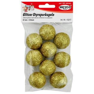 MEYCO ΣΕΤ ΜΠΑΛΕΣ ΦΕΛΙΖΟΛ ΜΕ ΧΡΥΣΟΣΚΟΝΗ GLITTER (ΓΚΛΙΤΕΡ) ΧΡΥΣΟ 30MM 9ΤΜΧ 43217