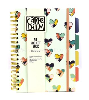 PUKKA PAD ΤΕΤΡΑΔΙΟ ΣΠΙΡΑΛ 17x25cm 5 ΘΕΜΑΤΩΝ CARPE DIEM FLORAL LOVE ΠΕΡΦΟΡΕ ΜΕ ΛΑΣΤΙΧΟ ΒΕΡΑΜΑΝ ΑΝΟΙΚΤΟ ΜΕ ΚΑΡΔΙΕΣ 100φ 9033HTCD