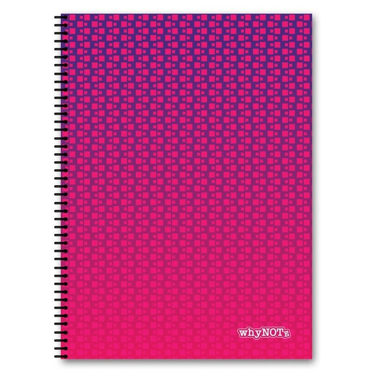 WHYNOTE ΤΕΤΡΑΔΙΟ ΣΠΙΡΑΛ Α4 (21x29,7cm) 4 ΘΕΜΑΤΩΝ 120φ PATTERN ΦΟΥΞΙΑ 810034