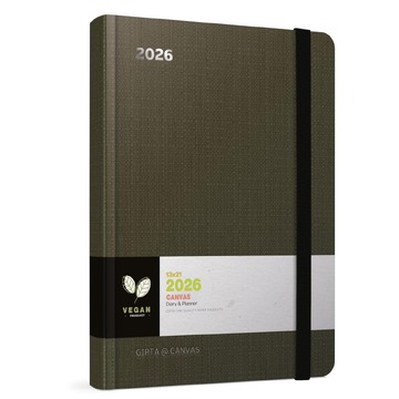 2026 ΗΜΕΡΟΛΟΓΙΟ ΗΜΕΡΗΣΙΟ 13x21cm CANVAS ΣΚΟΥΡΟ ΠΡΑΣΙΝΟ ΜΕ ΛΑΣΤΙΧΟ 626121397 (UNIPAP)