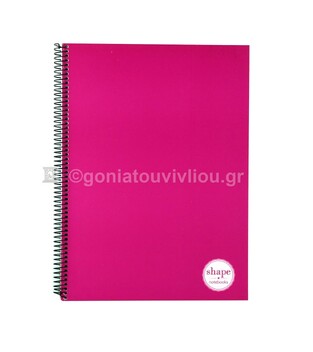 SHAPE ΤΕΤΡΑΔΙΟ ΣΠΙΡΑΛ A4 (21x29,7cm) 2 ΘΕΜΑΤΩΝ 60φ PAN TONE ΦΟΥΞΙΑ PA1202