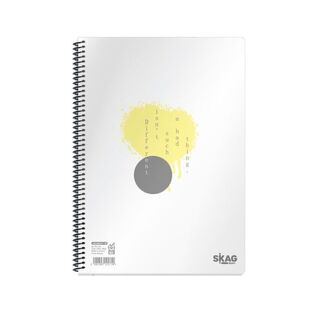 SKAG ΤΕΤΡΑΔΙΟ ΣΠΙΡΑΛ A4 (21x29,7cm) 2 ΘΕΜΑΤΩΝ 60φ UNIVERSITY PP ΔΙΑΦΑΝΕΣ ΕΞΩΦΥΛΛΟ ΑΣΠΡΟ 125727