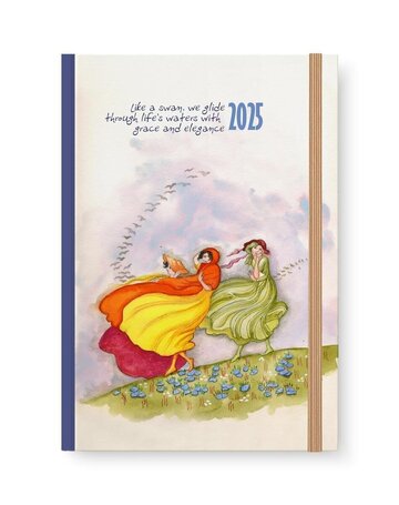 2025 ΗΜΕΡΟΛΟΓΙΟ ΗΜΕΡΗΣΙΟ 10x14cm FAIRYTALE  c WILD SWANS ΜΕ ΛΑΣΤΙΧΟ ΚΑΙ ΣΤΥΛΟΘΗΚΗ 52071 (ΛΙΝΑΡΔΑΤΟΣ)