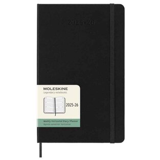 2025 2026 ΗΜΕΡΟΛΟΓΙΟ MOLESKINE LARGE (13x21cm) HARD COVER BLACK WEEKLY HORIZONTAL DIARY (ΕΒΔΟΜΑΔΙΑΙΟ ΗΜΕΡΟΛΟΓΙΟ 18ΜΗΝΟ)