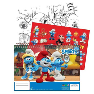 GIM ΜΠΛΟΚ ΖΩΓΡΑΦΙΚΗΣ ΜΕ ΑΥΤΟΚΟΛΛΗΤΑ 23x33cm 40φ SMURFS 34424416