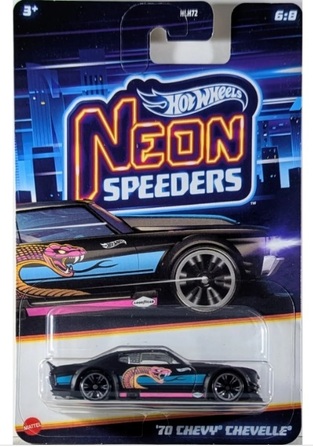 MATTEL HOT WHEELS NEON SPEEDERS AYTOKINHTAKI 70 CHEVY CHEVELLE HLH72 / JBY97