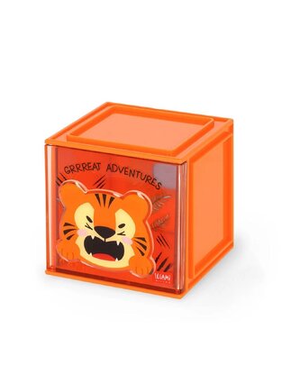 LEGAMI STATIONERY ΚΟΥΤΙ ΑΠΟΘΗΚΕΥΣΗΣ ΓΡΑΦΕΙΟΥ ΜΕ ΑΥΤΟΚΟΛΛΗΤΑ GREAT ADVENTURES TIGER SBX0004