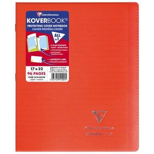 CLAIREFONTAINE KOVERBOOK ΤΕΤΡΑΔΙΟ ΣΗΜΕΙΩΜΑΤΑΡΙΟ ΚΑΡΦΙΤΣΑ ΜΕ ΠΛΑΣΤΙΚΟ ΕΞΩΦΥΛΛΟ 17x22cm ΜΕ ΓΡΑΜΜΕΣ 48φ ΚΟΚΚΙΝΟ