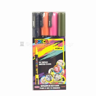 POSCA ΣΕΤ ΜΑΡΚΑΔΟΡΟΙ ΔΙΑΦΟΡΑ ΧΡΩΜΑΤΑ PC-3M 4τεμ