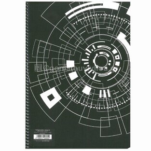 ΝΕΟΧΑΡΤ ΤΕΤΡΑΔΙΟ ΣΠΙΡΑΛ A4 (21x29,7cm) 3 ΘΕΜΑΤΩΝ 90φ GEARS ΜΑΥΡΟ 40605
