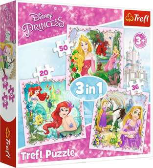 TREFL ΠΑΖΛ 3 ΣΕ 1 (20/36/50τεμ) PRINCESS RAPUNZEL AURORA ARIEL 34842
