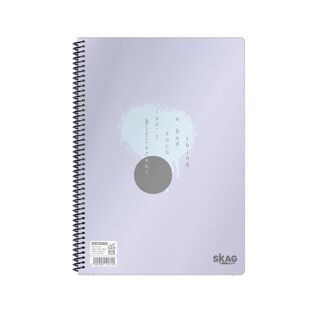 SKAG ΤΕΤΡΑΔΙΟ ΣΠΙΡΑΛ 17x25cm 3 ΘΕΜΑΤΩΝ 90φ UNIVERSITY PP ΔΙΑΦΑΝΕΣ ΕΞΩΦΥΛΛΟ ΜΩΒ 125635