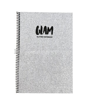 UNIPAP ΤΕΤΡΑΔΙΟ ΣΠΙΡΑΛ 17x25cm 1 ΘΕΜΑΤΟΣ 35φ GLAM GLITTER NOTEBOOK ΑΣΗΜΙ