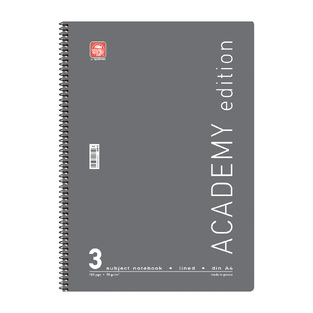 SPECIAL BY TYPOTRUST ΤΕΤΡΑΔΙΟ ΣΠΙΡΑΛ ACADEMY A4 (21x29,7cm) 3 ΘΕΜΑΤΩΝ 90φ ΓΚΡΙ