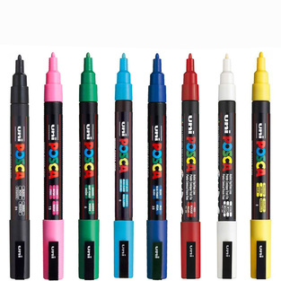 POSCA ΣΕΤ ΜΑΡΚΑΔΟΡΟΙ ΔΙΑΦΟΡΑ ΧΡΩΜΑΤΑ PC-3M 8τεμ