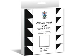 URSUS ΧΑΡΤΙ ORIGAMI 15x15cm 80gr BLACK AND WHITE DUO (ΔΙΧΡΩΜΟ) 100φ