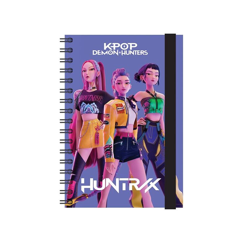 GIM ΣΗΜΕΙΩΜΑΤΑΡΙΟ ΣΠΙΡΑΛ ΜΕ ΛΑΣΤΙΧΟ 17x25cm 70φ K POP DEMON HUNTERS 364 02910