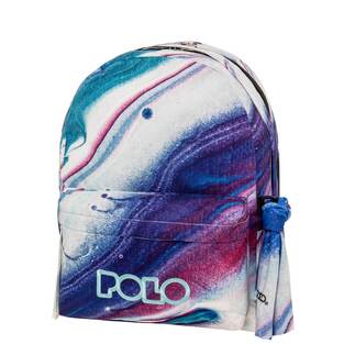 POLO ΣΧΟΛΙΚΗ ΤΣΑΝΤΑ ΣΑΚΙΔΙΟ ΠΛΑΤΗΣ ORIGINAL DOUBLE SCARF 23lt SHAPES ΑΣΠΡΟ ΜΠΛΕ ΡΟΖ ΜΕ ΤΙΡΚΟΥΑΖ ΛΕΠΤΟΜΕΡΕΙΕΣ 901202 8343