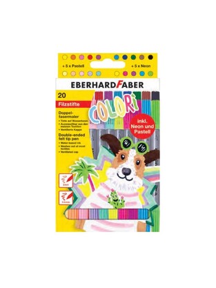 EBERHARD FABER ΜΑΡΚΑΔΟΡΟΙ ΜΕ ΔΙΠΛΗ ΜΥΤΗ 20 ΧΡΩΜΑΤΑ ΝΕΟΝ ΚΑΙ ΠΑΣΤΕΛ 550020