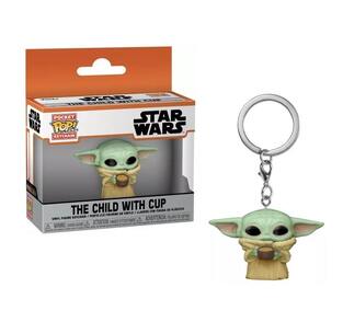 FUNKO POCKET POP THE MANDALORIAN THE CHILD WITH CUP VINYL FIGURE KEYCHAIN