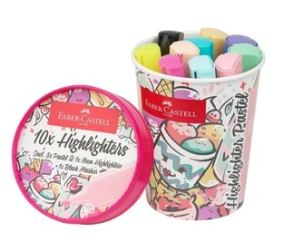 FABER CASTELL ΣΕΤ 10 ΜΑΡΚΑΔΟΡΟΙ ΥΠΟΓΡΑΜΜΙΣΗΣ ICE CREAM CUP PASTEL 254696