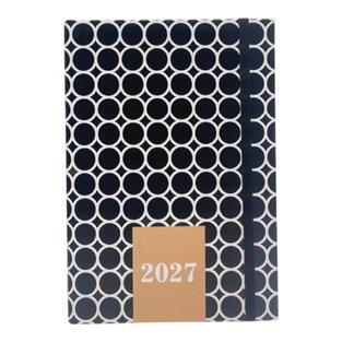 2027 ΗΜΕΡΟΛΟΓΙΟ ΗΜΕΡΗΣΙΟ 14x21cm BLACK AND WHITE ΚΥΚΛΟΙ ΜΕ ΛΑΣΤΙΧΟ 587890 (TESORO)