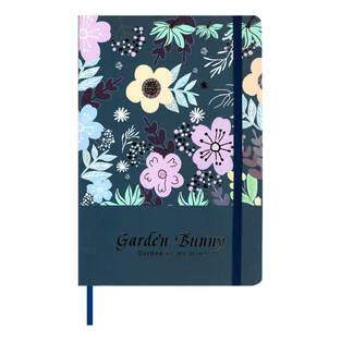 SALKO ΣΗΜΕΙΩΜΑΤΑΡΙΟ ΒΙΒΛΙΟΔΕΤΗΜΕΝΟ ΜΕ ΛΑΣΤΙΧΟ A5 14,8x21cm 80φ ΜΕ ΓΡΑΜΜΕΣ FLOWERS ΜΠΛΕ 4047