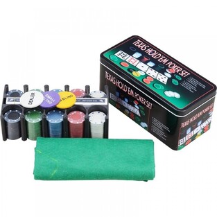 TEXAS HOLD EM POKER ΣΕΤ ΜΑΡΚΕΣ ΤΡΑΠΟΥΛΕΣ ΚΑΙ ΤΣΟΧΑ ΣΕ ΜΕΤΑΛΛΙΚΟ ΚΟΥΤΙ