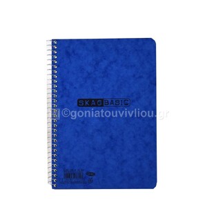 SKAG ΤΕΤΡΑΔΙΟ ΣΠΙΡΑΛ 17x25cm 3 ΘΕΜΑΤΩΝ 90φ BASIC ΜΠΛΕ 8003