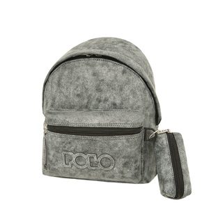 POLO ΤΣΑΝΤΑ ΣΑΚΙΔΙΟ ΒΟΛΤΑΣ ΔΕΡΜΑΤΙΝΗ MINI GECKO ΓΚΡΙ 907037 8327