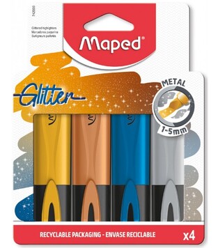 MAPED ΜΑΡΚΑΔΟΡΟΙ ΥΠΟΓΡΑΜΜΙΣΗΣ GLITTER METAL 4τεμ 742000