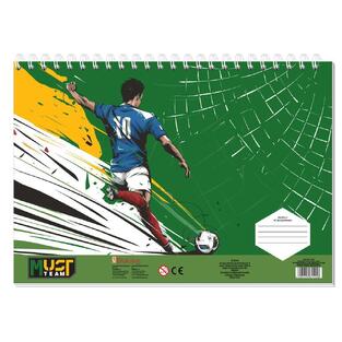 MUST TEAM ΜΠΛΟΚ ΖΩΓΡΑΦΙΚΗΣ 23x33cm 40φ ΜΕ ΣΤΕΝΣΙΛ ΚΑΙ ΑΥΤΟΚΟΛΛΗΤΑ ΠΟΔΟΣΦΑΙΡΙΣΤΗΣ 587405
